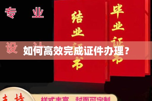 秀峰如何高效完成证件办理？